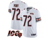 #72 Limited William Perry White Football Road Men's Jersey Chicago Bears Vapor Untouchable 100th Season