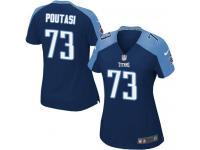 #73 Jeremiah Poutasi Tennessee Titans Alternate Jersey _ Nike Women's Navy Blue NFL Game