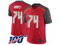 #74 Limited Ali Marpet Red Football Home Men's Jersey Tampa Bay Buccaneers Vapor Untouchable 100th Season