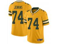 #74 Limited Elgton Jenkins Gold Football Men's Jersey Green Bay Packers Inverted Legend Vapor Rush