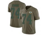 #74 Limited Elgton Jenkins Olive Football Men's Jersey Green Bay Packers 2017 Salute to Service