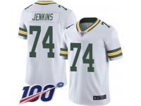 #74 Limited Elgton Jenkins White Football Road Men's Jersey Green Bay Packers Vapor Untouchable 100th Season
