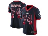 #74 Limited Max Scharping Navy Blue Football Men's Jersey Houston Texans Rush Drift Fashion