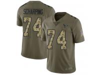 #74 Limited Max Scharping Olive Camo Football Men's Jersey Houston Texans 2017 Salute to Service