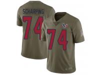 #74 Limited Max Scharping Olive Football Men's Jersey Houston Texans 2017 Salute to Service
