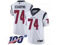 #74 Limited Max Scharping White Football Road Men's Jersey Houston Texans Vapor Untouchable 100th Season