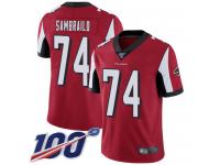 #74 Limited Ty Sambrailo Red Football Home Men's Jersey Atlanta Falcons Vapor Untouchable 100th Season