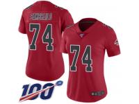 #74 Limited Ty Sambrailo Red Football Women's Jersey Atlanta Falcons Rush Vapor Untouchable 100th Season