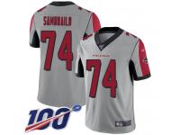 #74 Limited Ty Sambrailo Silver Football Men's Jersey Atlanta Falcons Inverted Legend Vapor Rush 100th Season