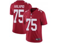 #75 Limited Jon Halapio Red Football Alternate Men's Jersey New York Giants Vapor Untouchable