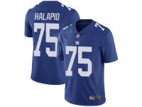 #75 Limited Jon Halapio Royal Blue Football Home Men's Jersey New York Giants Vapor Untouchable