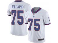 #75 Limited Jon Halapio White Football Men's Jersey New York Giants Rush Vapor Untouchable