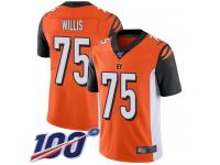 #75 Limited Jordan Willis Orange Football Alternate Men's Jersey Cincinnati Bengals Vapor Untouchable 100th Season
