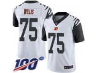 #75 Limited Jordan Willis White Football Men's Jersey Cincinnati Bengals Rush Vapor Untouchable 100th Season