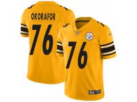 #76 Limited Chukwuma Okorafor Gold Football Men's Jersey Pittsburgh Steelers Inverted Legend Vapor Rush