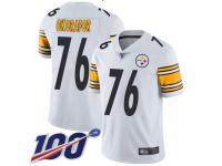 #76 Limited Chukwuma Okorafor White Football Road Men's Jersey Pittsburgh Steelers Vapor Untouchable 100th Season