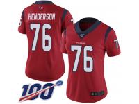 #76 Limited Seantrel Henderson Red Football Alternate Women's Jersey Houston Texans Vapor Untouchable 100th Season