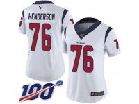 #76 Limited Seantrel Henderson White Football Road Women's Jersey Houston Texans Vapor Untouchable 100th Season