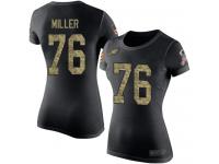 #76 Shareef Miller Black Camo Football Salute to Service Women's Philadelphia Eagles T-Shirt
