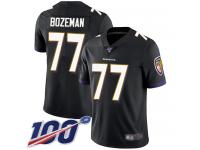 #77 Limited Bradley Bozeman Black Football Alternate Men's Jersey Baltimore Ravens Vapor Untouchable 100th Season