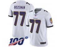 #77 Limited Bradley Bozeman White Football Road Men's Jersey Baltimore Ravens Vapor Untouchable 100th Season