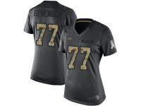 #77 Limited Caleb Benenoch Black Football Women's Jersey Tampa Bay Buccaneers 2016 Salute to Service