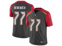 #77 Limited Caleb Benenoch Gray Football Men's Jersey Tampa Bay Buccaneers Inverted Legend Vapor Rush