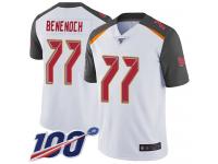 #77 Limited Caleb Benenoch White Football Road Youth Jersey Tampa Bay Buccaneers Vapor Untouchable 100th Season