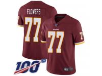 #77 Limited Ereck Flowers Burgundy Red Football Home Youth Jersey Washington Redskins Vapor Untouchable 100th Season