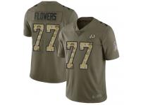 #77 Limited Ereck Flowers Olive Camo Football Men's Jersey Washington Redskins 2017 Salute to Service