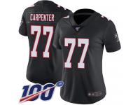 #77 Limited James Carpenter Black Football Alternate Women's Jersey Atlanta Falcons Vapor Untouchable 100th Season