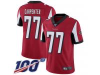 #77 Limited James Carpenter Red Football Home Men's Jersey Atlanta Falcons Vapor Untouchable 100th Season