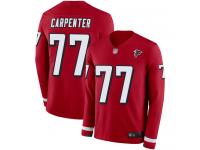 #77 Limited James Carpenter Red Football Men's Jersey Atlanta Falcons Therma Long Sleeve