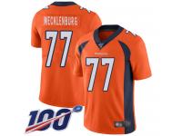 #77 Limited Karl Mecklenburg Orange Football Home Men's Jersey Denver Broncos Vapor Untouchable 100th Season