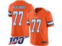 #77 Limited Karl Mecklenburg Orange Football Men's Jersey Denver Broncos Rush Vapor Untouchable 100th Season