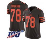 #78 Limited Greg Robinson Brown Football Men's Jersey Cleveland Browns Rush Vapor Untouchable 100th Season