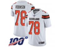 #78 Limited Greg Robinson White Football Road Men's Jersey Cleveland Browns Vapor Untouchable 100th Season