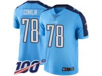 #78 Limited Jack Conklin Light Blue Football Men's Jersey Tennessee Titans Rush Vapor Untouchable 100th Season