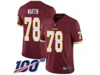#78 Limited Wes Martin Burgundy Red Football Home Men's Jersey Washington Redskins Vapor Untouchable 100th Season