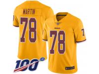 #78 Limited Wes Martin Gold Football Men's Jersey Washington Redskins Rush Vapor Untouchable 100th Season