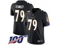 #79 Limited Ronnie Stanley Black Football Alternate Men's Jersey Baltimore Ravens Vapor Untouchable 100th Season