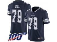 #79 Limited Trysten Hill Navy Blue Football Home Men's Jersey Dallas Cowboys Vapor Untouchable 100th Season