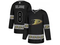 #8 Adidas Authentic Teemu Selanne Men's Black NHL Jersey - Anaheim Ducks Team Logo Fashion