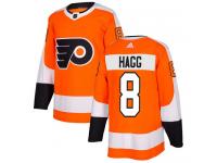 #8 Authentic Robert Hagg Orange Adidas NHL Home Men's Jersey Philadelphia Flyers