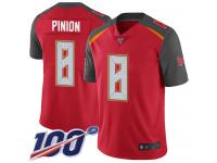 #8 Limited Bradley Pinion Red Football Home Men's Jersey Tampa Bay Buccaneers Vapor Untouchable 100th Season