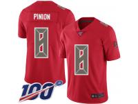 #8 Limited Bradley Pinion Red Football Men's Jersey Tampa Bay Buccaneers Rush Vapor Untouchable 100th Season