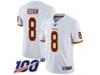#8 Limited Case Keenum White Football Road Men's Jersey Washington Redskins Vapor Untouchable 100th Season