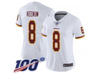 #8 Limited Case Keenum White Football Road Women's Jersey Washington Redskins Vapor Untouchable 100th Season