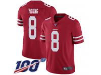 #8 Limited Steve Young Red Football Home Men's Jersey San Francisco 49ers Vapor Untouchable 100th Season