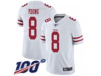 #8 Limited Steve Young White Football Road Men's Jersey San Francisco 49ers Vapor Untouchable 100th Season